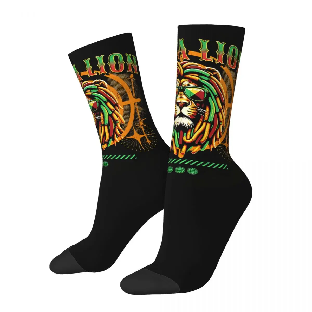 Rasta Lion_1 Socks Travel 3D Print Boy Mid-calf Sock