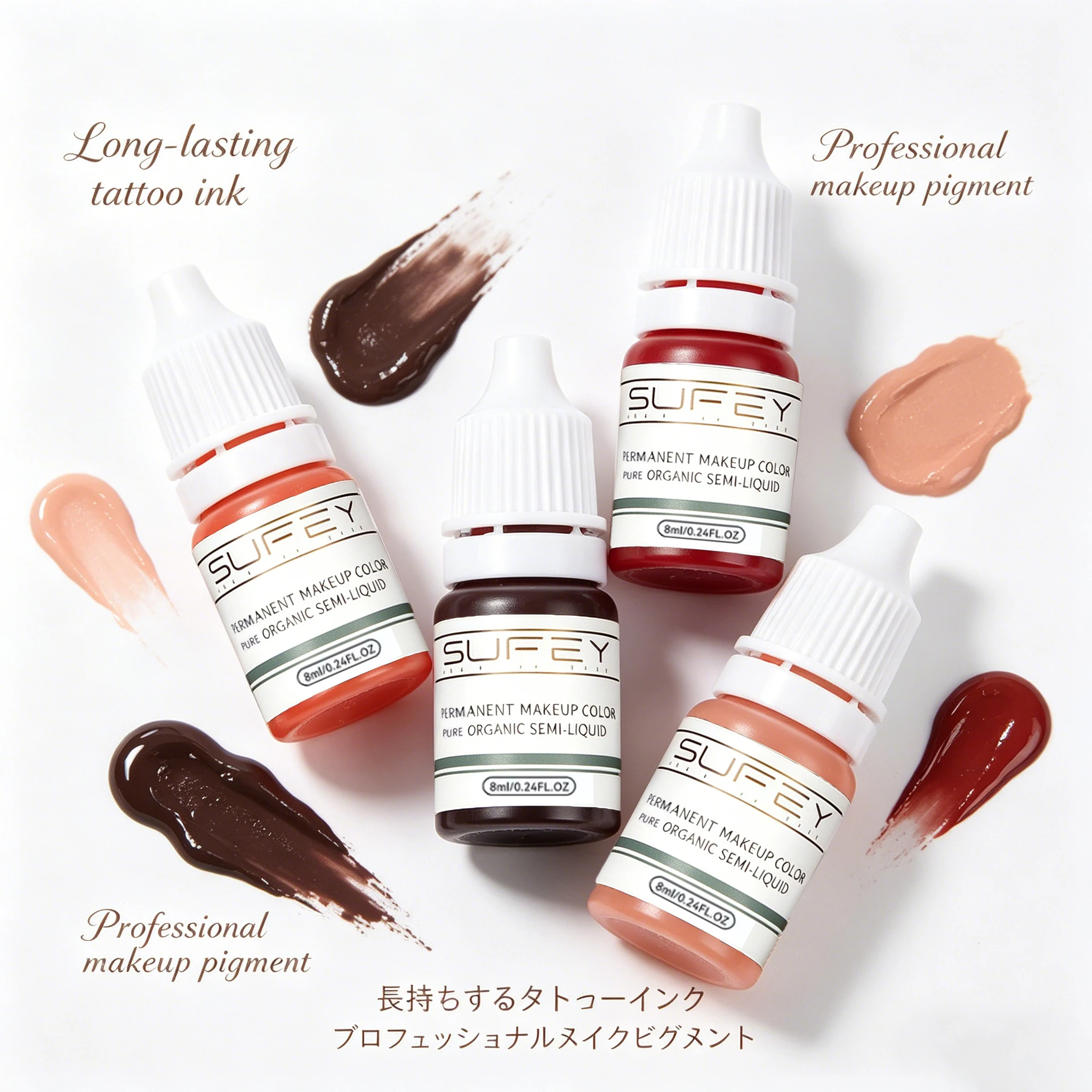 28 Colors Permanent Makeup Pigment, Semi-Permanent Tattoo Cream, Long Lasting Waterproof, Unisex Eyebrow Lip DIY Beauty Makeup