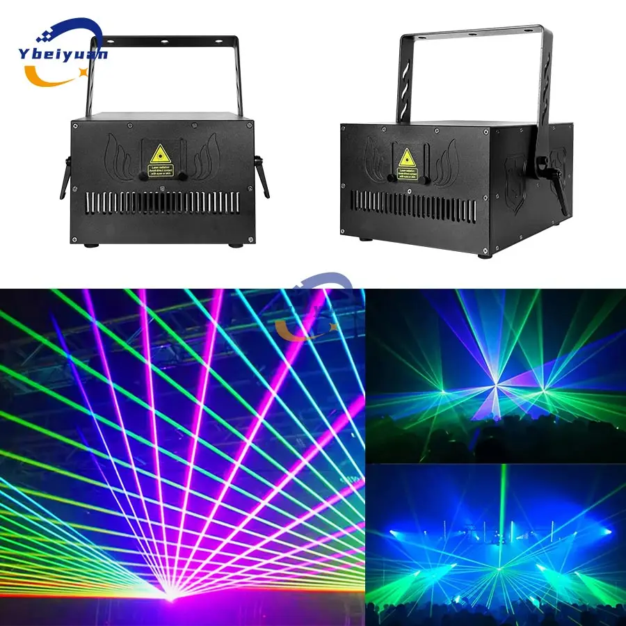 15W 20W Laser Light With Flight Case Mobile Bluetooth APP, ILDA, DMX512 3D Animation Beam Pattern Scanner, DJ Disco Stage Laser