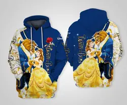 Beauty and the Beast 3d Hoodie Men Women Casual Fashion Sweatshirt Hoodie Harajuku Streetwear BELLE PRINCESS Zip Hoodie