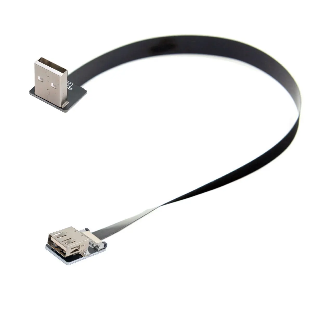 CY Female Extension Data Flat Slim FPC Cable for FPV & Disk & Scanner & Printer to Up Angled USB 2.0 Type-A Male