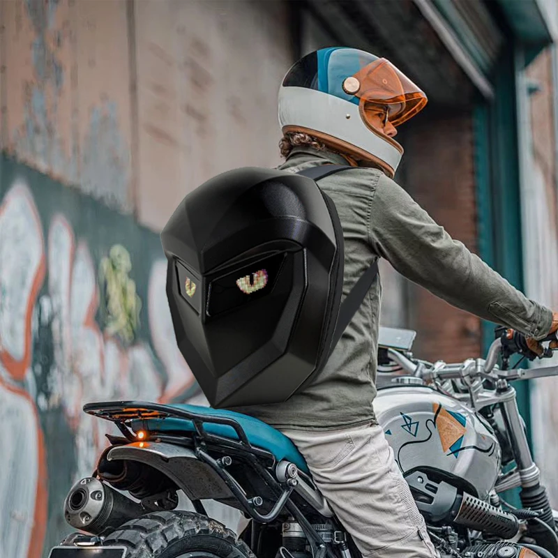 LED Backpack For Man Hard Shell LED Motorcycle Cycling Helmet Backpack for woman Business Travel Waterproof Laptop Backpacks