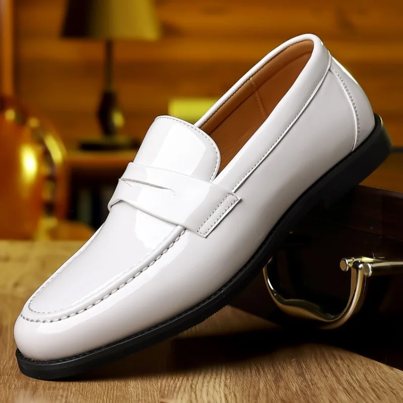 Heren Bruiloft Banket Formele Leren Schoenen Koreaanse Stijl Trendy Puntige Ademende Mesh Casual Business Lederen Schoenen