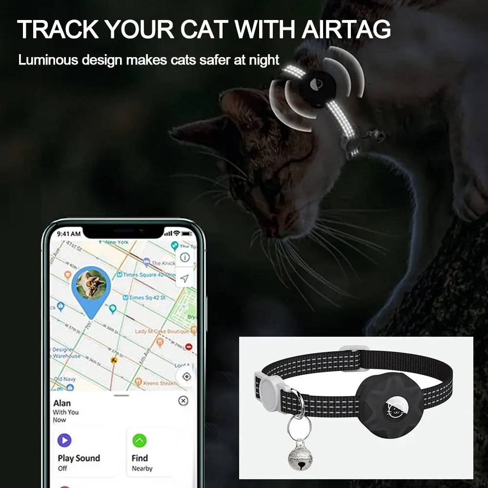 Cat With GPS For AirTag Accessories Anti-lost Collar For Apple Airtags Holder Tracker Box Pet Collar