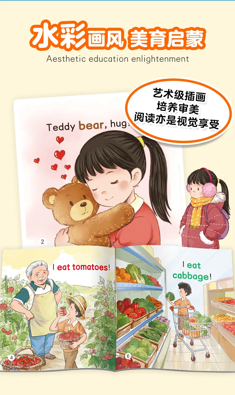 Komplettes Set 20 Englische Geschichtenbücher, Audio-Lese-Design, Englisch-Lernbilderbücher für Kleinkinder zur Früherziehung – Detail 10