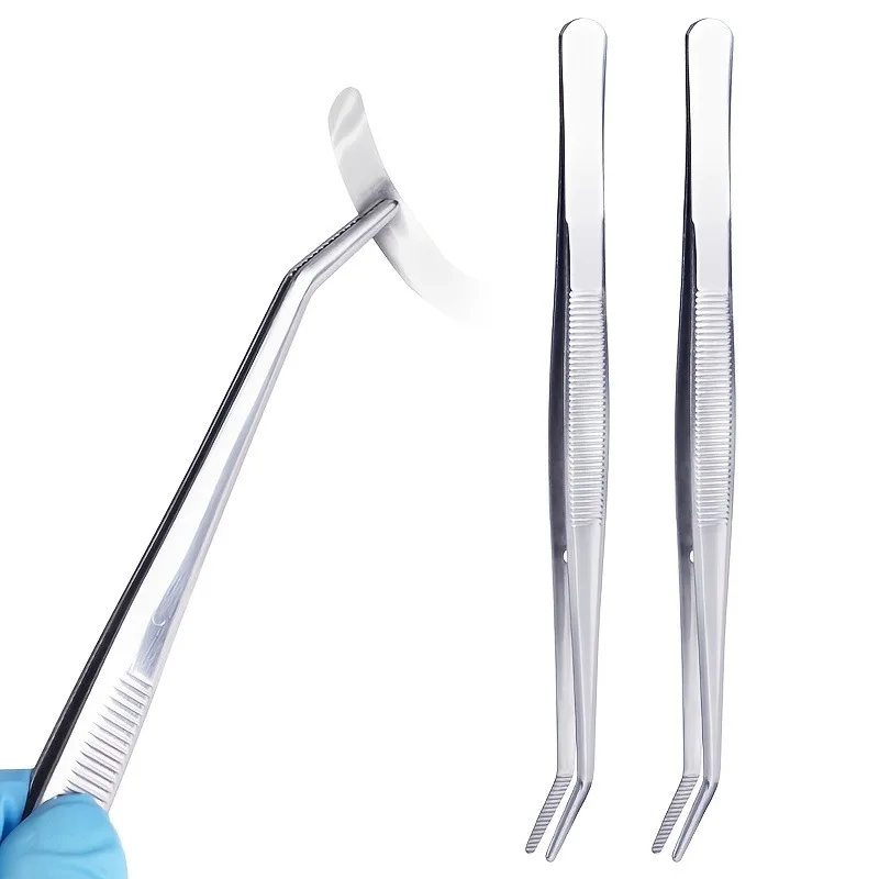 1/3pcs Precision Stainless Steel Tweezers Set,Multifunctional Stainless Steel Tweezers with Curved Serrated Tips Dental tools