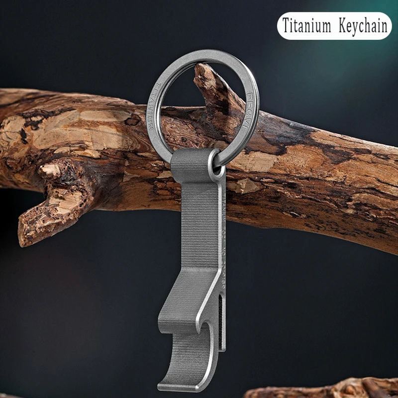 High Quality Titanium Alloy Bottle Opener Keychain Pendant Men's Super Light Car Key Ring Multifunctional Key Chain Accessories