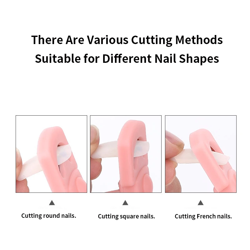 French Manicure U-shaped False Nail Trimmer Stainless Steel Nail Clipper with Plastic Handle for Trimming Acrylic Gel Fingernail