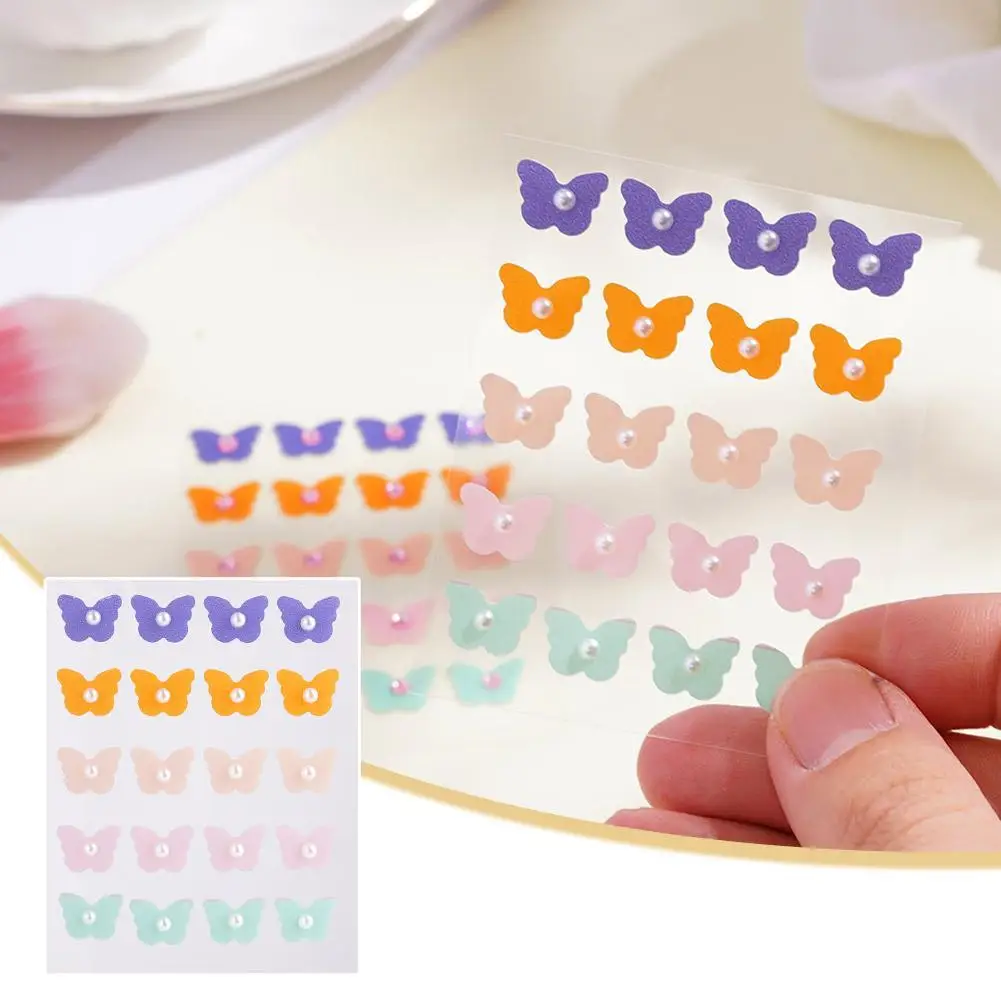 Colored Butterfly Heart Diamond Pimple Patches Anti-Acne Hydrocolloid Patches Spots Marks Concealer Waterproof Repair Sticker