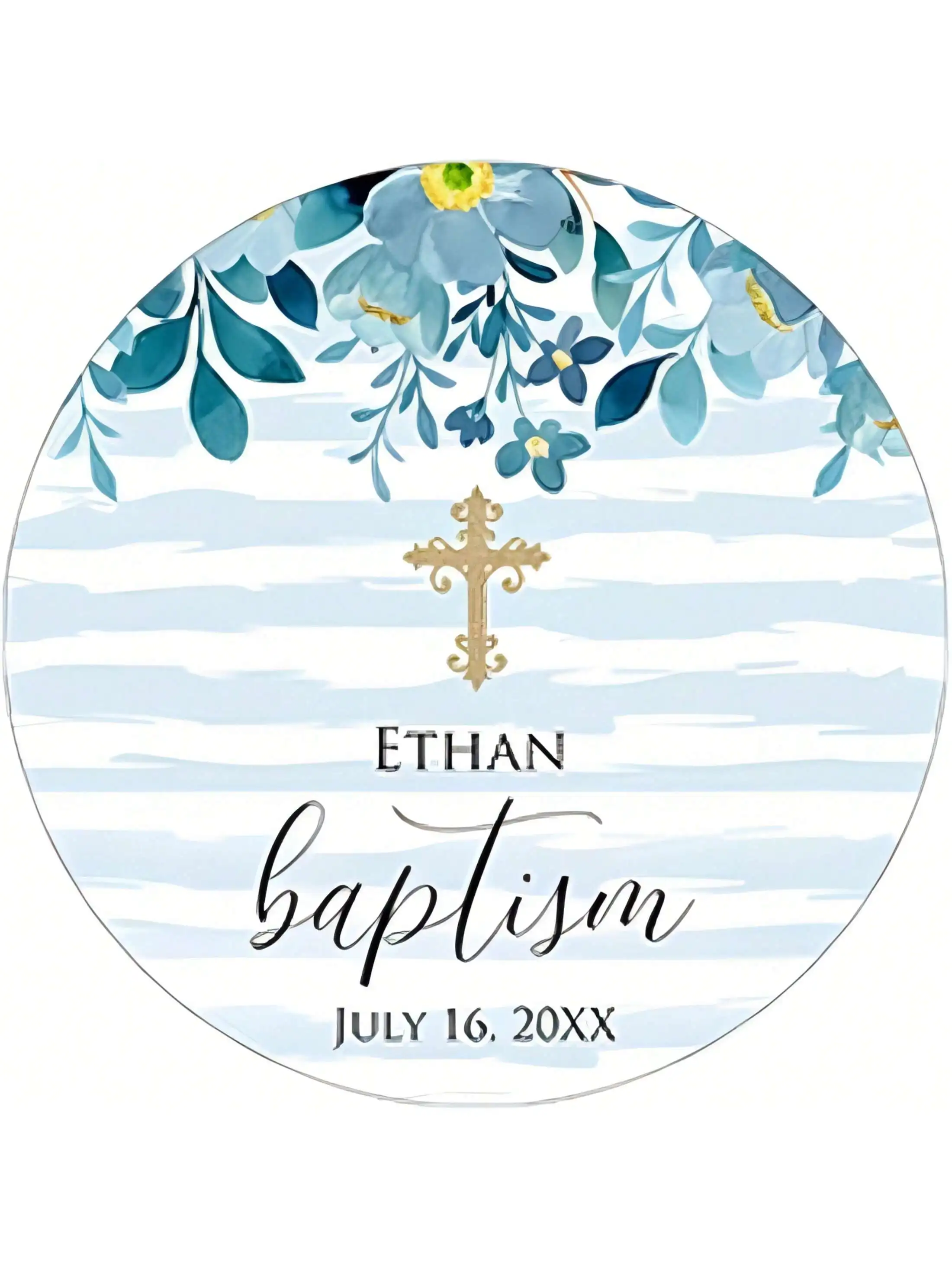 10-100PCS Waterproof Stickers for First Communion Personalized Name Tags 5-7CM Catholic Church Events Holy Communion Favor view 5