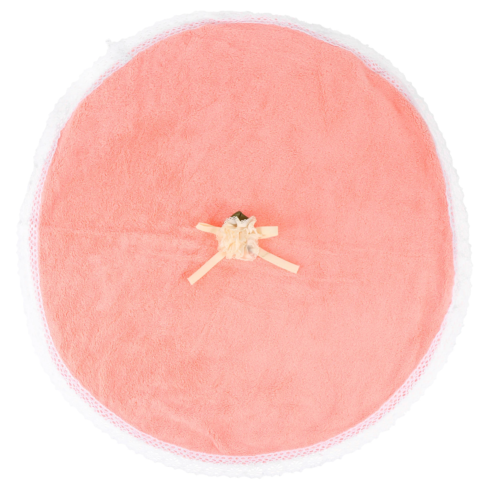 

1pc Round Hand Towel Coral Fleece Quick Drying Absorbent Kitchen Bath Small Hanging Loop Toddler Soft Water Friendly