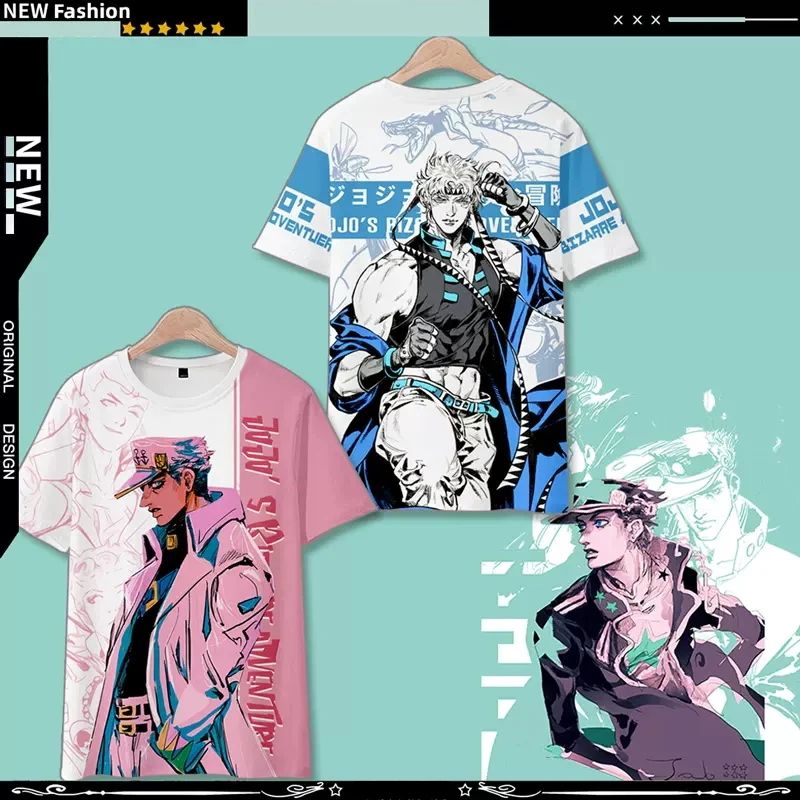 JoJo Bizarre Adventure Anime Short Sleeve T-Shirt Casual Sweatshirt Adult Unisex COS Full Color Plus Size Fashion Cloth