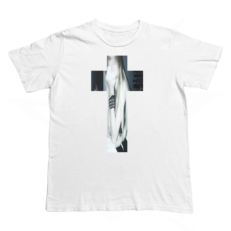 

Cross Hip Hop Harajuku Graphic Print Pure Cotton Tee Chic Streetwear Punk Short Sleeve T-shirt Vintage Gothic Y2K Cotton T-shirt