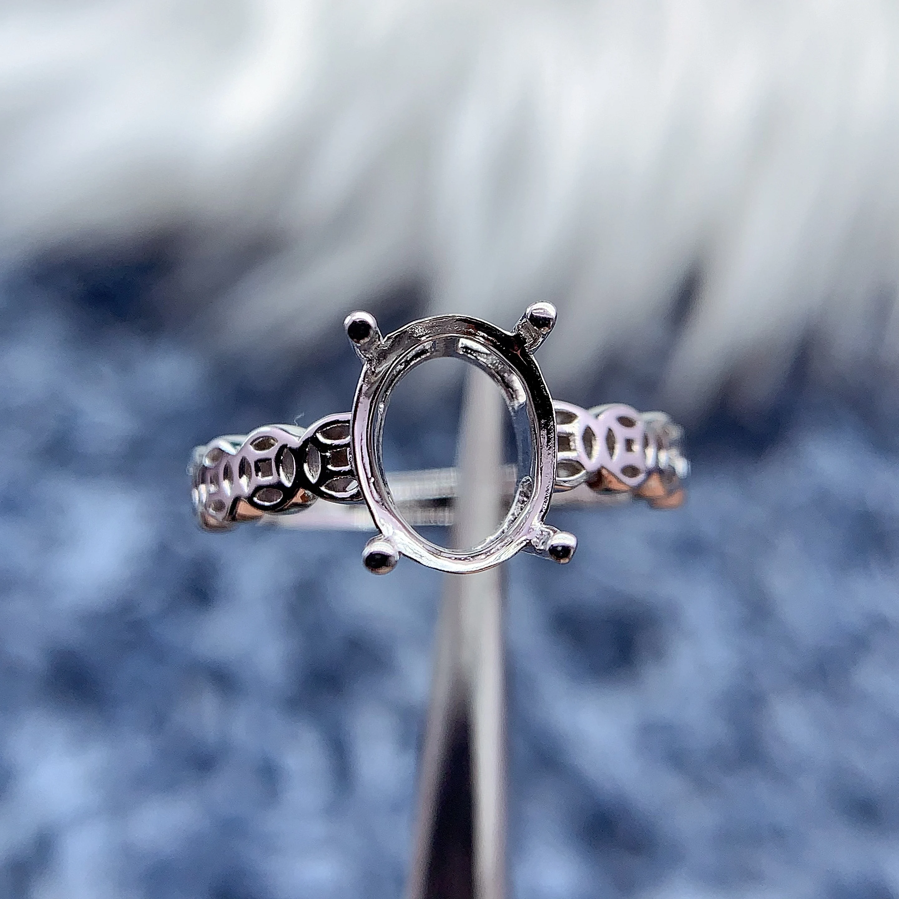 

MeiBaPJ инкрустация овальная 8*10 мм S925 стерлингового серебра DIY кольцо установка женский подарок тонкий шарм свадебные роскошные универсальные ювелирные изделия оптом