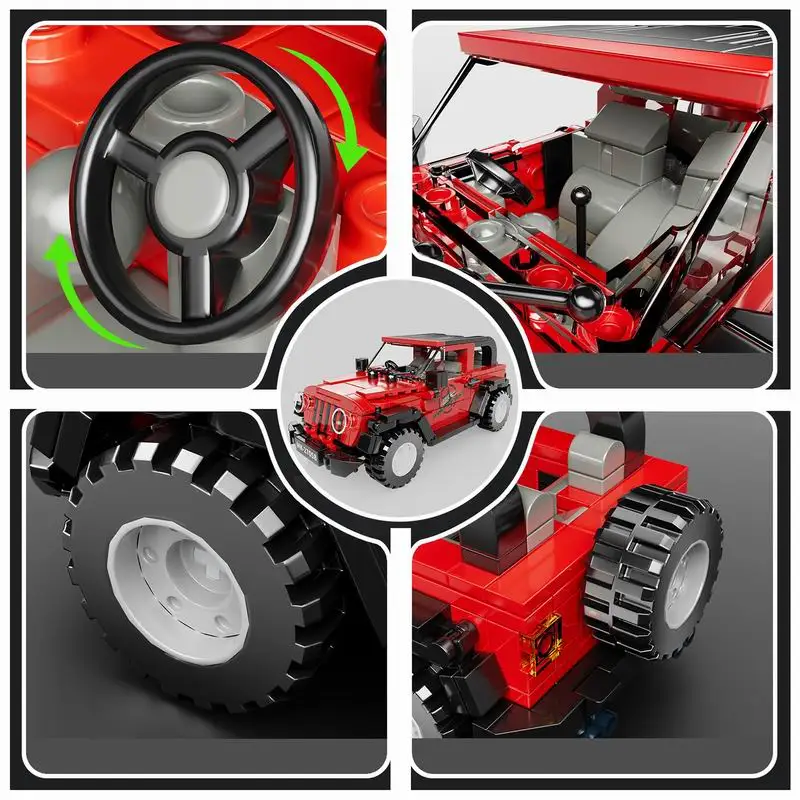 27058 نموذج مركبة للطرق الوعرة 453 قطعة مجموعة مكعبات البناء سلسلة سيارات فاخرة صغيرة بنة التجمع لتقوم بها بنفسك اللعب هدايا عيد الميلاد #3