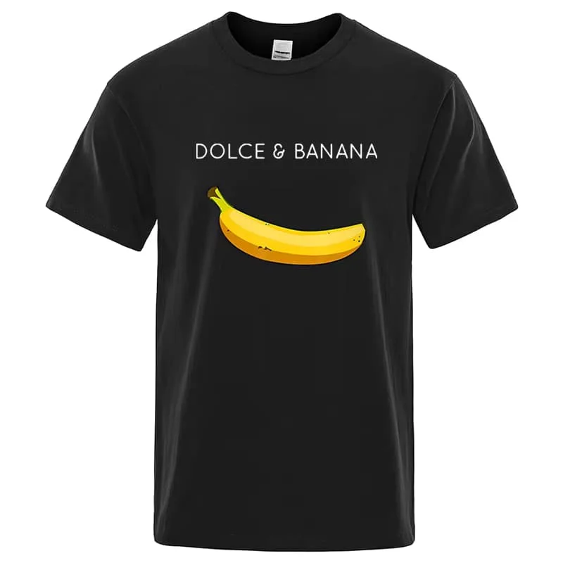 Funny Banana Printing T-shirt Men and Women Summer Cotton Clothing Casual Fashion Round Neck Short Sleeved Tee Streetwear