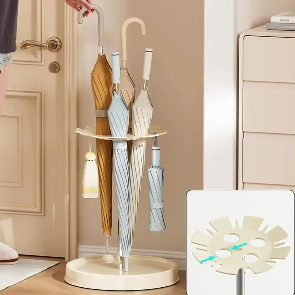 

Rustproof Steel Umbrella Storage Rack Moisture-Proof Tray Floor Standing Umbrellas Holder Space Saving Vent