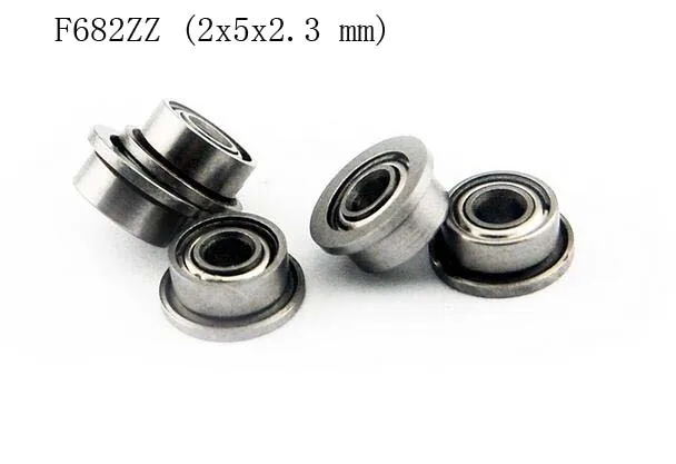 (10 PCS) F682ZZ (2x5x2.3 mm) Metal Shielded FLANGE Ball Bearing (2*5*2.3mm)