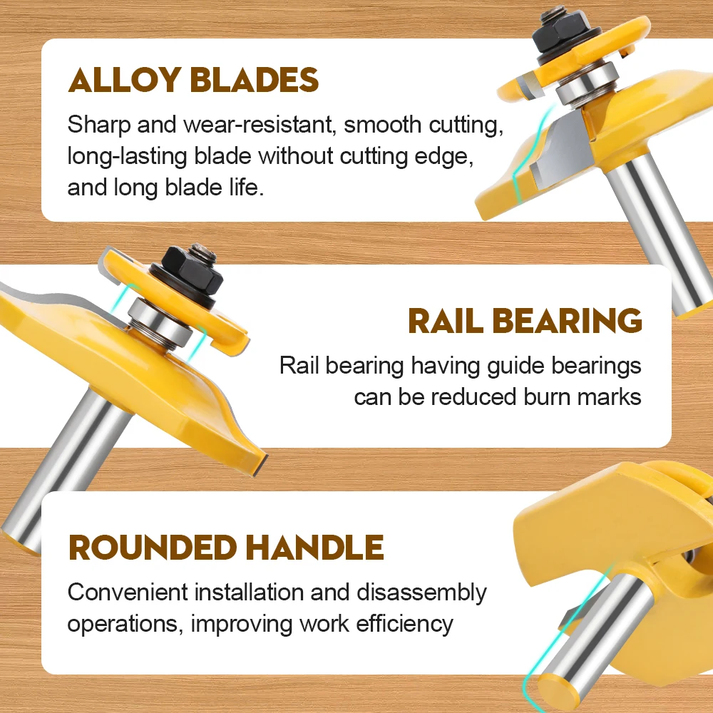 XCAN 45 درجة قفل ميتري راوتر بت 1/2 عرقوب مشترك راوتر بت الباب لسان سكين قاطعة المطحنة لأدوات النجارة