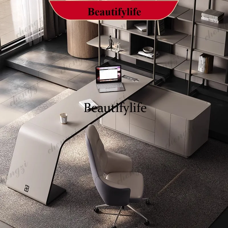 N178 Luxury Paint Office Desk High-end Simple Modern Creative Boss Desk President Manager Mesas De Escritorio