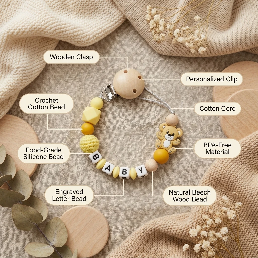 2026 Custom Name Pacifier Clip - Baby Food Name ulasan dan harga