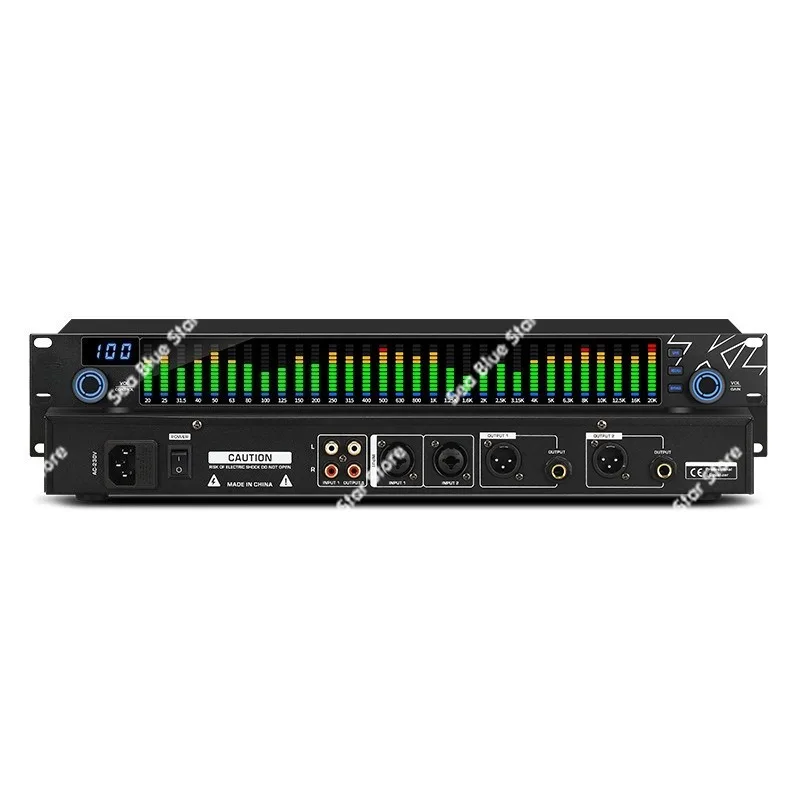 Equalizer 31-band digital equalizer with anti-howling pressure limiter Karaoke live broadcast, full-band sound adjustment