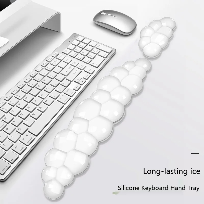 Cloud Silicone Wrist Rest Keyboard Pad Ergonomic Desk Mat for Office Gaming 5 Transparent Colors Single Set