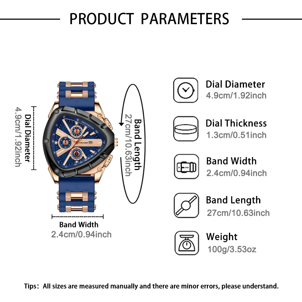 Unique Sports Men Watch with Silicone Strap