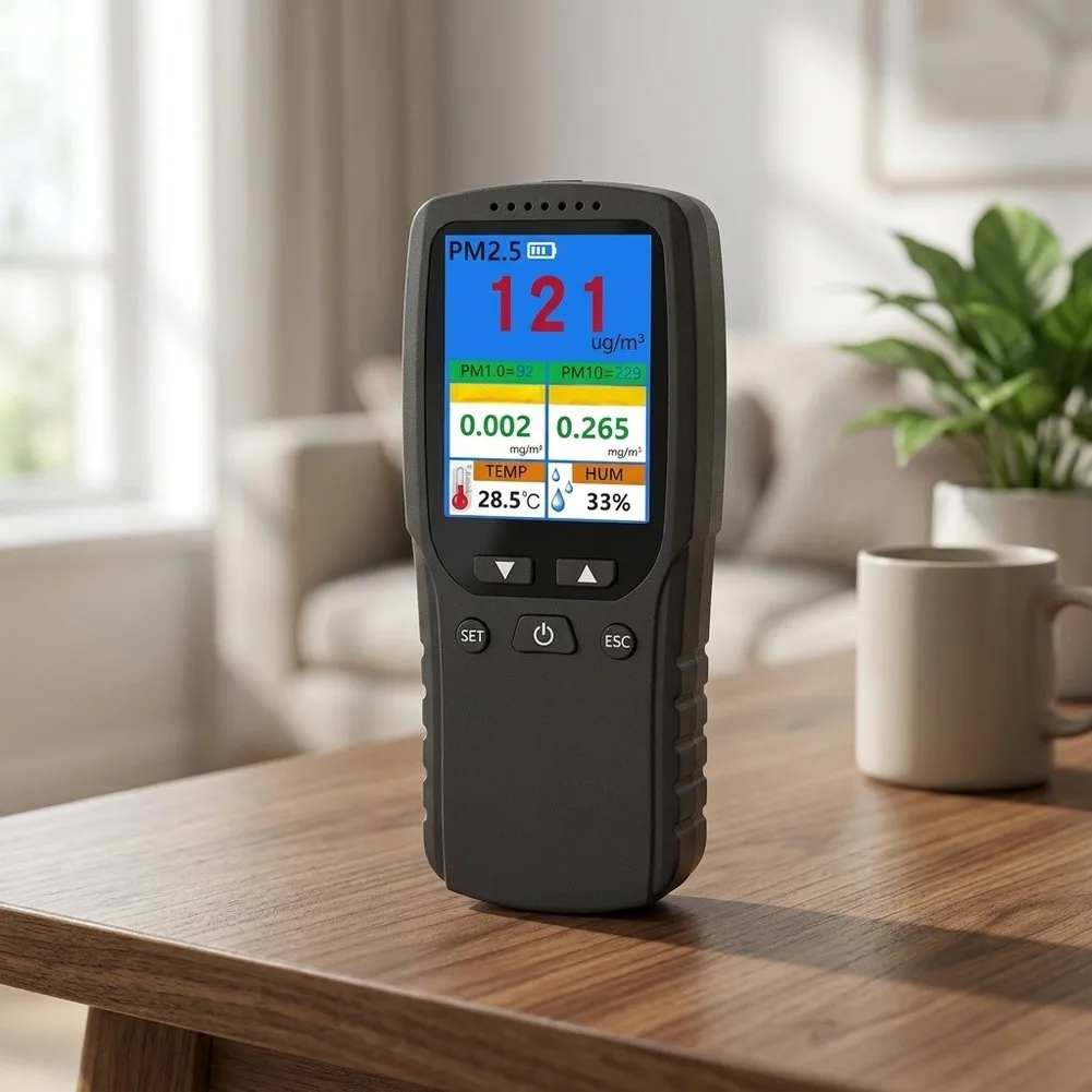 DM106A Air Detector for Home Office Classroom Vehicle Monitoring Temperature Humidity Particulate Matter and Gas Levels
