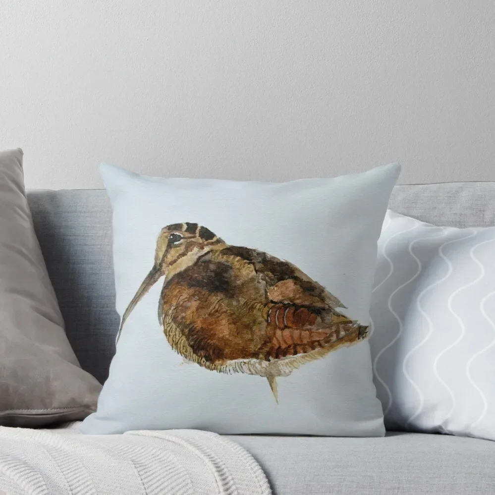 Woodcock Watercolour Design Throw Pillow Room decorating items pillows decor home Pillow