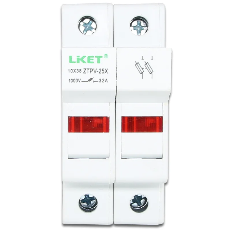 1000V DC Parallel Fuse Holder 2P 10x38 GPV PV Solar Fuse System Protection Electrical Equipment Supplies Home Improvement