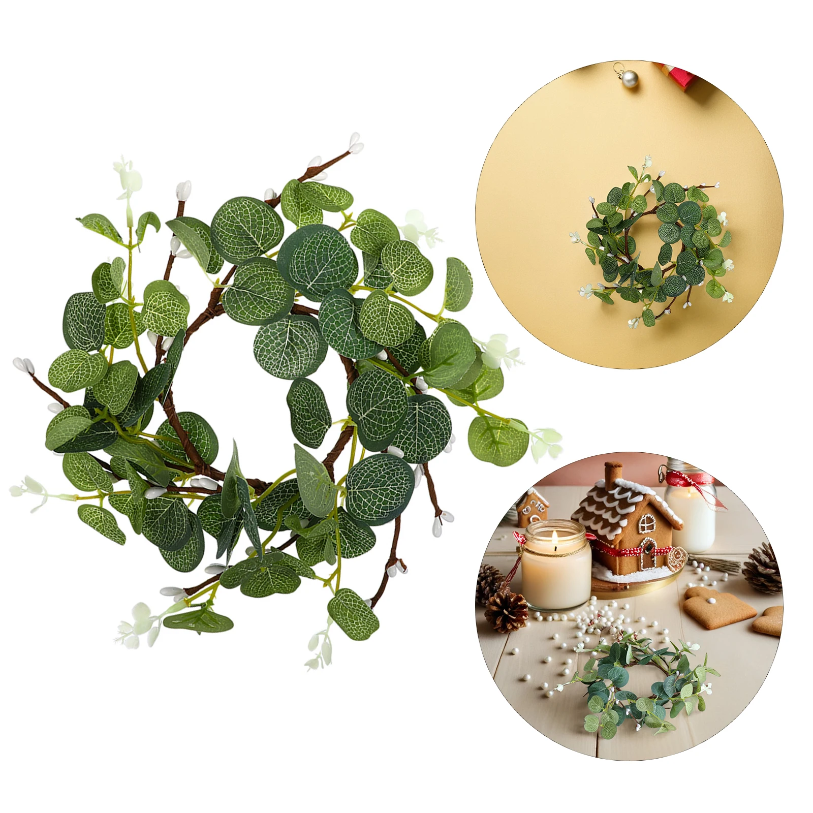 

Wreath for Spring Summer Fall Holidays Home Decor Wreaths Rings Artificial Leaves Wreath Home Decor