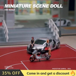 Kicarmod 1/64 Scale Model Figurine Mini Skirt Girls Collectible Doll Exquisite Figure for Fans in Scale Diecast Model Car