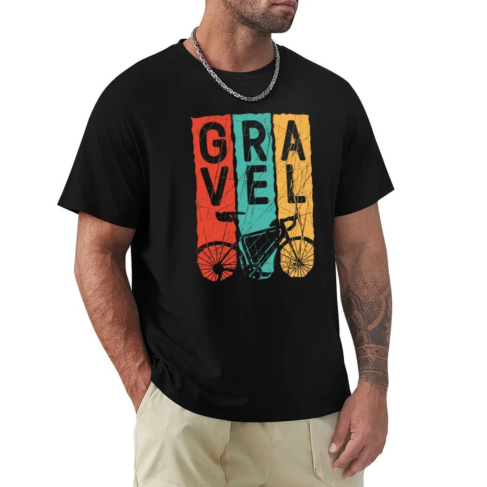 Vintage Gravel Bike Bikepacking Cyclocross Lover Gift T-Shirt Minimalist Graphic Tee Shirt