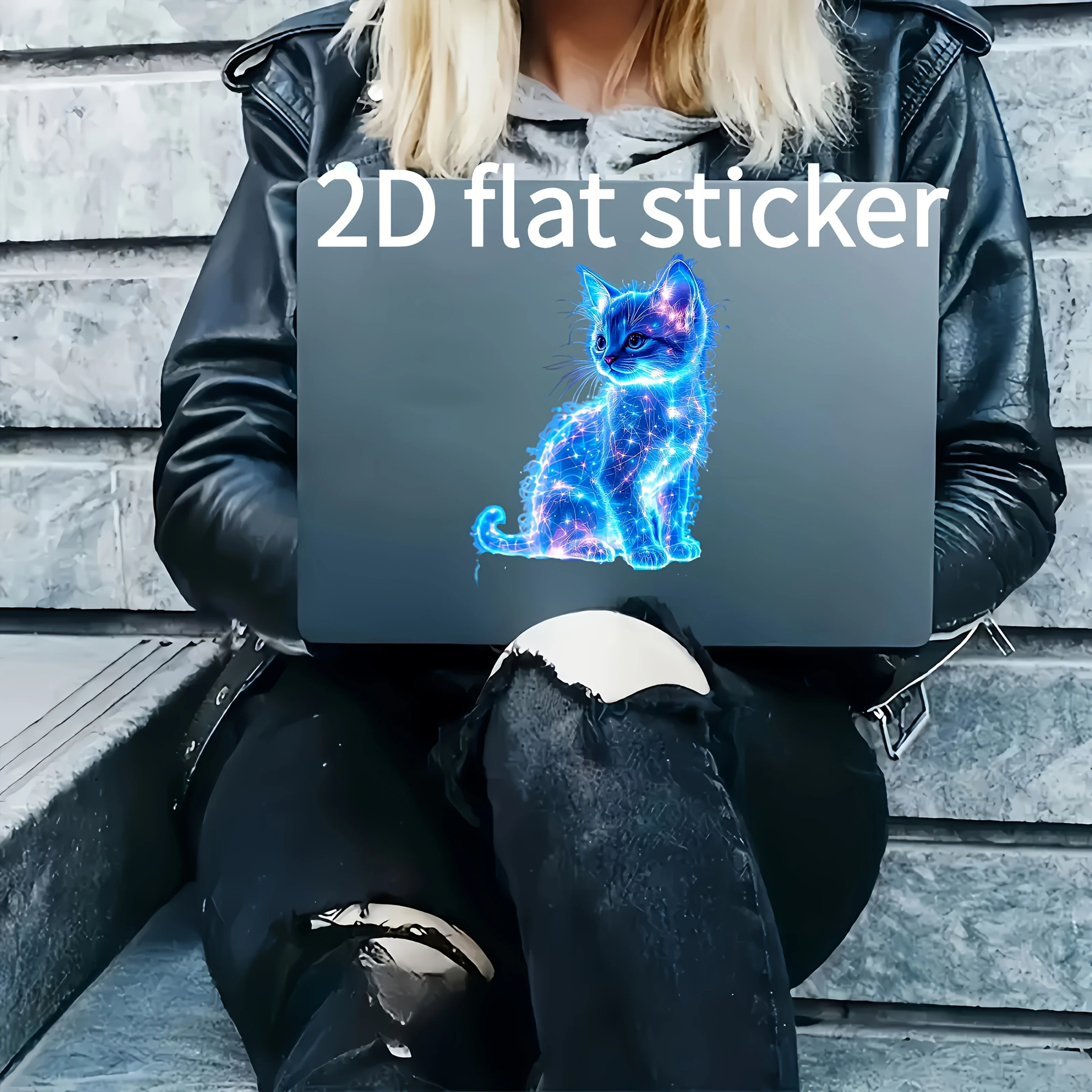 

Charming Starry Sky Cat Waterproof Scratch Cover Vinyl Sticker For Car Motorcycle Truck Laptop Decor
