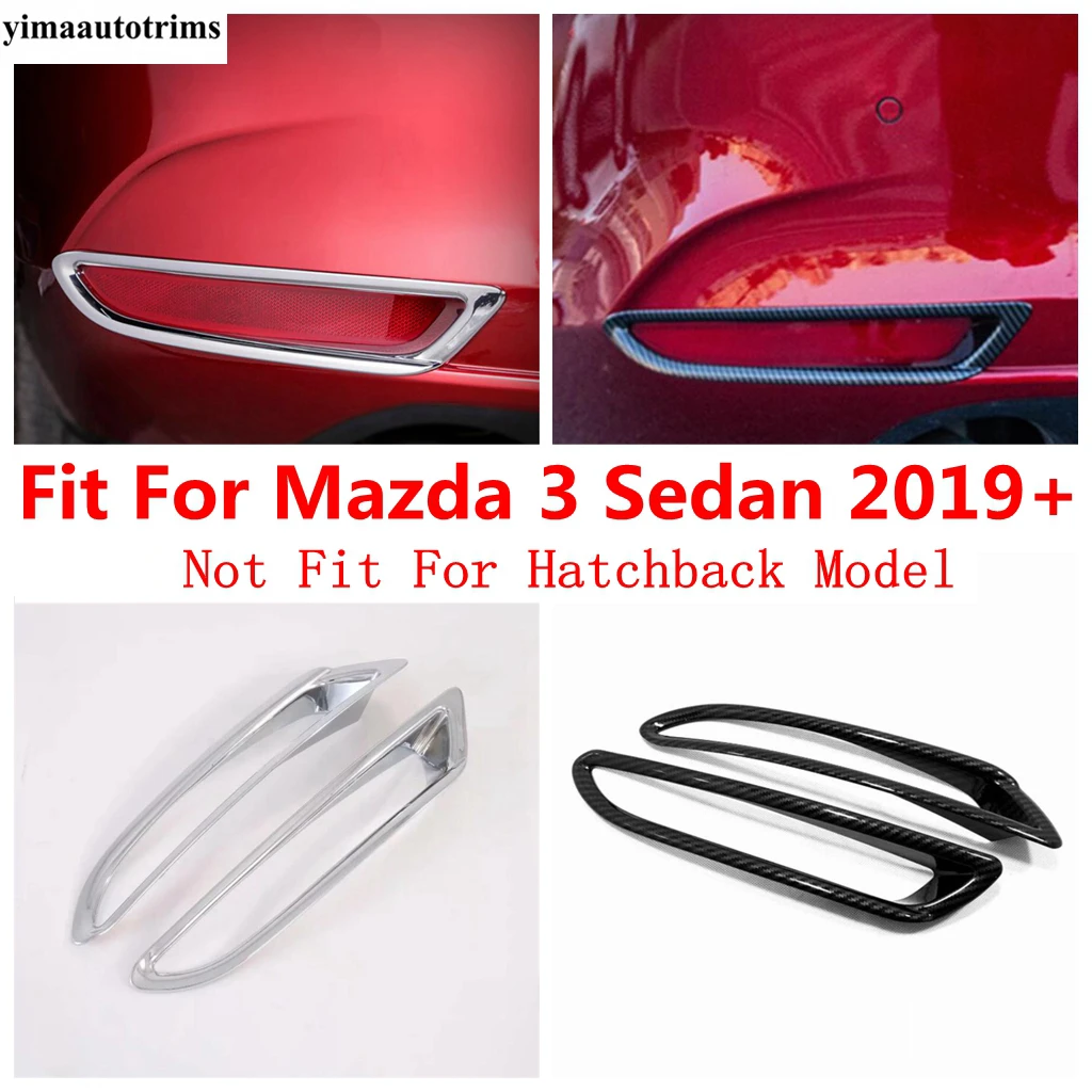 

Rear Fog Light Lamp Frame Decoration Cover Trim For Mazda 3 Sedan 2019 2020 ABS Chrome / Carbon Fiber Accessories Exterior Kit