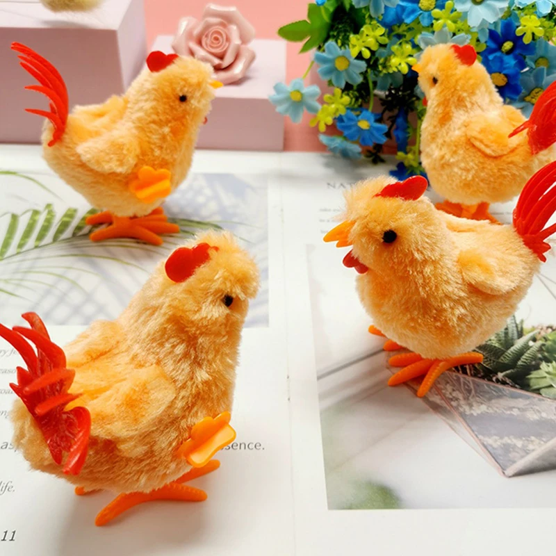 Simulazione Big Rooster Wind-up Toy Chicken Clockwork peluche Jumping Toy regalo di pasqua giocattolo interattivo educativo per bambini regalo di compleanno