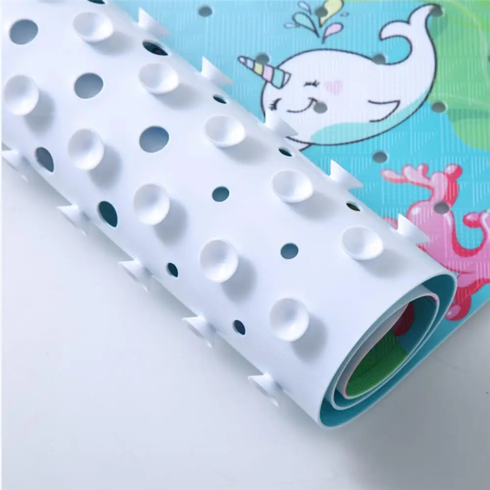 Shower Mat Soft Quick-drying Baby Bath Mat with Cartoon Pattern Non-slip Design Suction Cups for Bathroom Safety Modern Floor