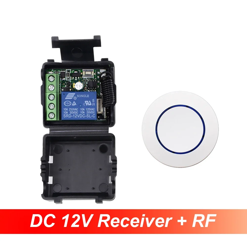 تيار مستمر 12 فولت 24 فولت اللاسلكية RF وحدة التتابع التحكم عن بعد التبديل 433 ميجا هرتز مجموعة أزرار مستديرة ل LED المصباح الكهربي بوابة مروحة الباب DIY بها بنفسك #2