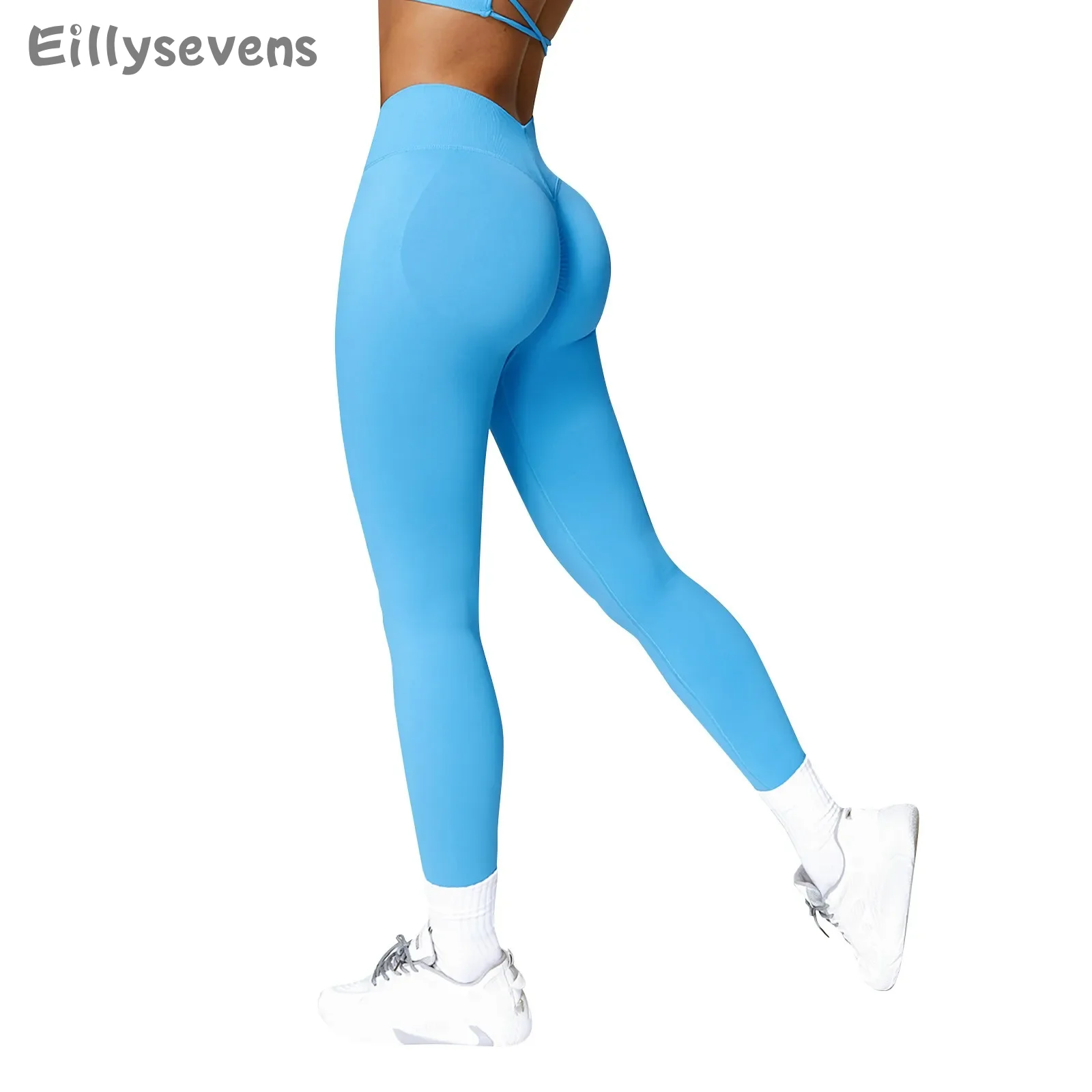 

Women's high waist stretch yoga pants Solid Color sexy Hip Lift Tight Elastic Slimming Sports trousers gym Sweatpants pantalones