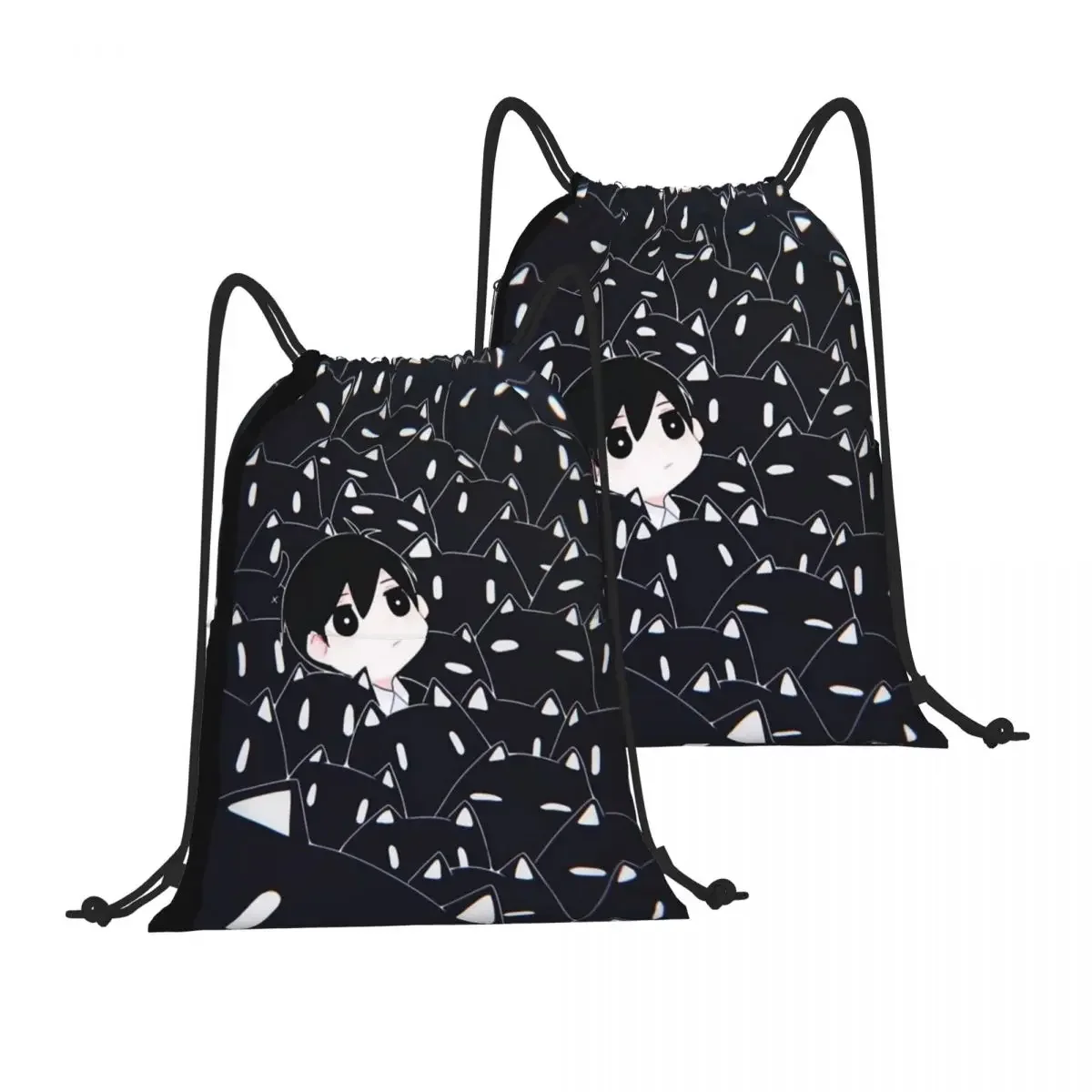 Drawstring Backpack Omori Fanart - Omori Game Shoulder Bag Zipper Pocket Sports & Travel Hikes Portables Bag