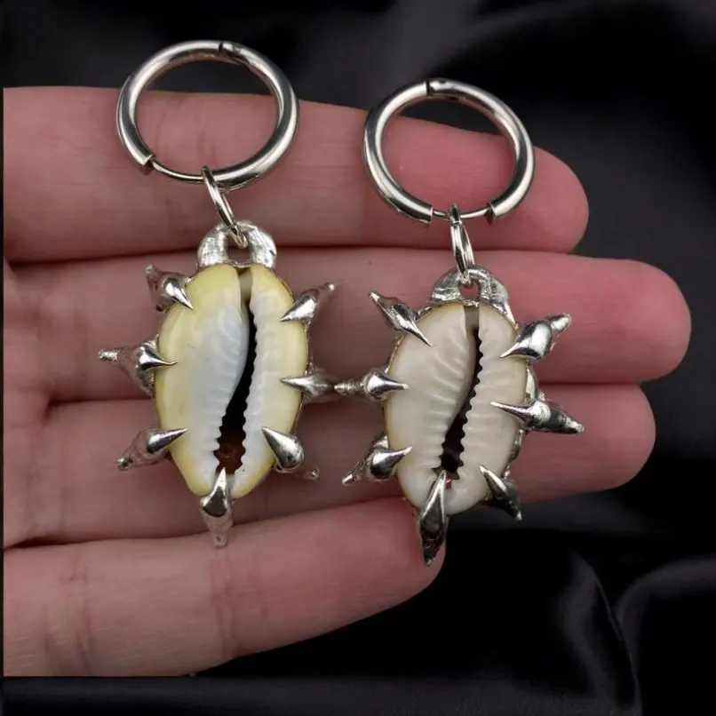 

1Pcs Thorns Bubble Claw Free Form Organic Claws Spiky Earrings Puka Arabic Cowry Shell Soldered Handmade Jewelry