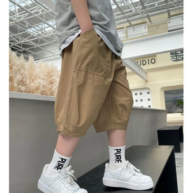 Boys' Summer Thin Shorts 2024 New Korean Edition Fashionable Teenage Children's Summer Casual Loose Pants