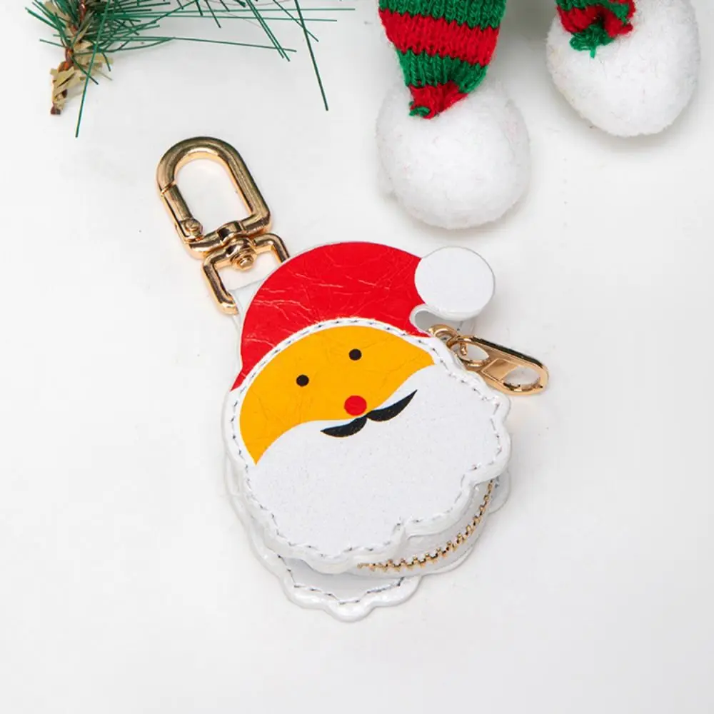 Fashion Cute PU Leather Keychain Snowflake Pumpkin Halloween Pendant Coin Bag Wallet Earphone Bag Women