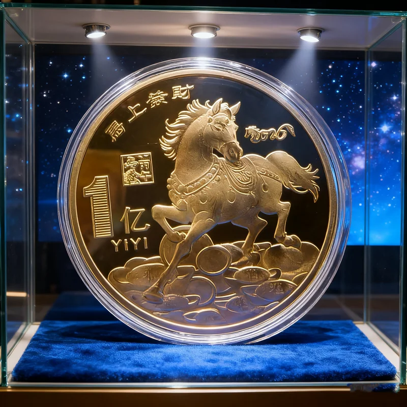 40mm 1Pc Metal Collection 2026 Chinese New Year Gold Souvenir Coins Lucky Animal Horse Collectible Coins Silver Challenge Coin