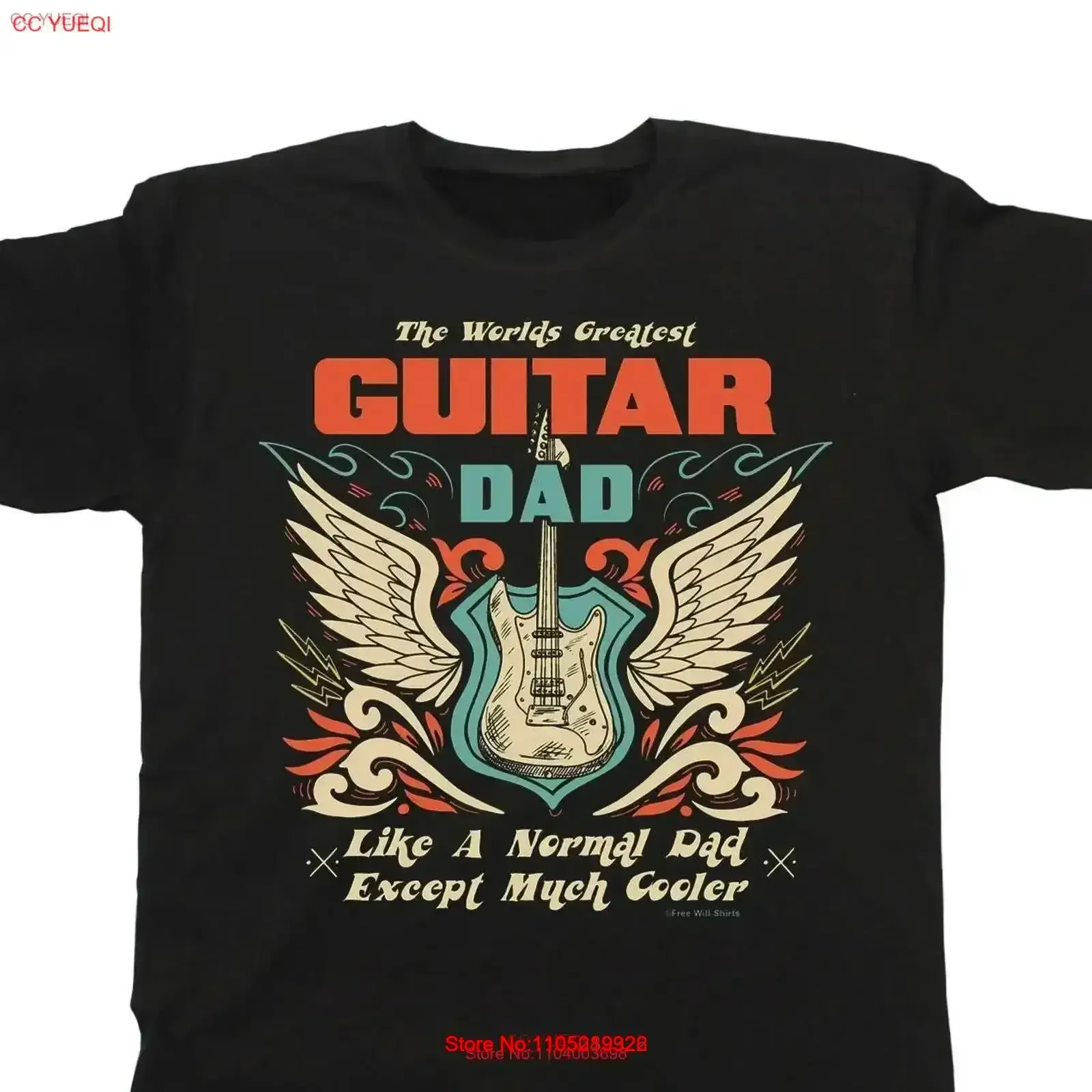 Camiseta del Día del Padre, la más grande guitarra del mundo, papá, algodón, instrumento para hombre, ropa de diseñador lavada vintage para hombre, moda suave