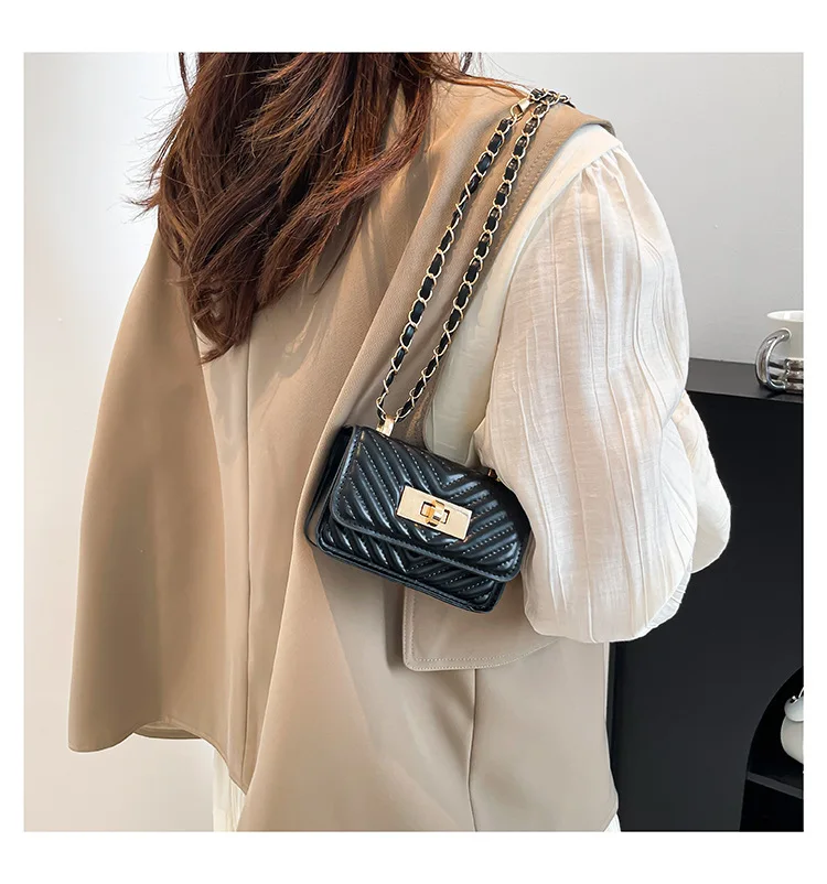 2026 5 Farben NEUES Design Taschen für Damen, Trendige neue Mini-Umhängetaschen im Western-Stil mit Kette, Modische Elegante Taschen – Detail 8