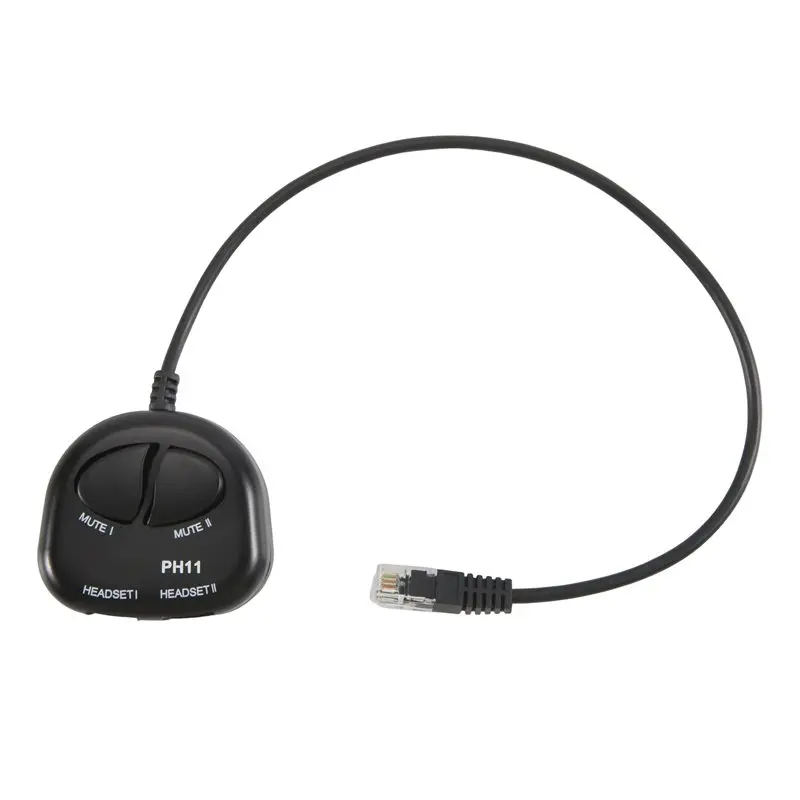 Adaptateur d'entraînement silencieux à double prise RJ9 vers prise mâle RJ9 pour casque de centre d'appels 4P4C