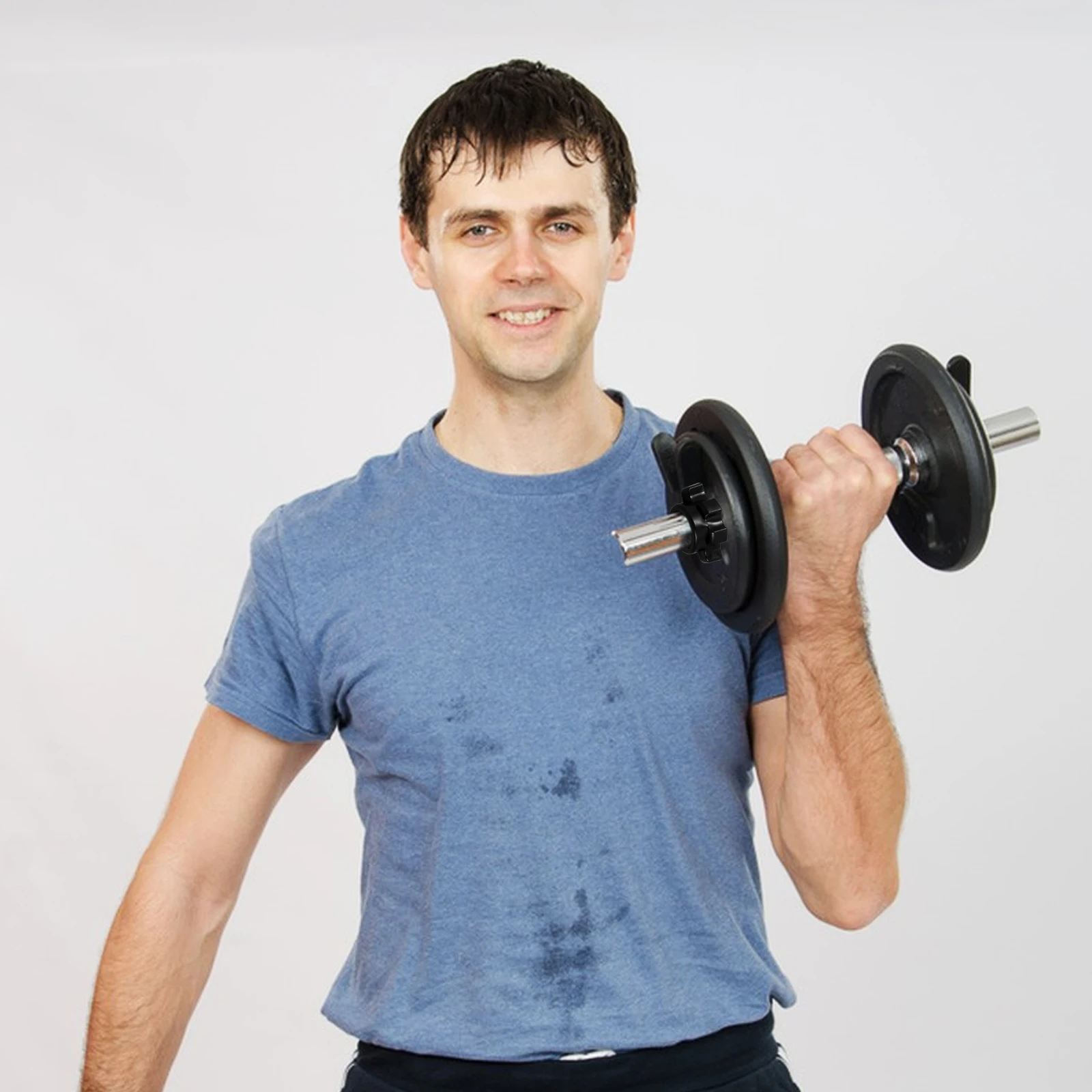 4개 플라스틱 덤벨 바 너트 스핀락 고정 나사 피트니스 장비 액세서리 웨이트리프팅 로드 클램프