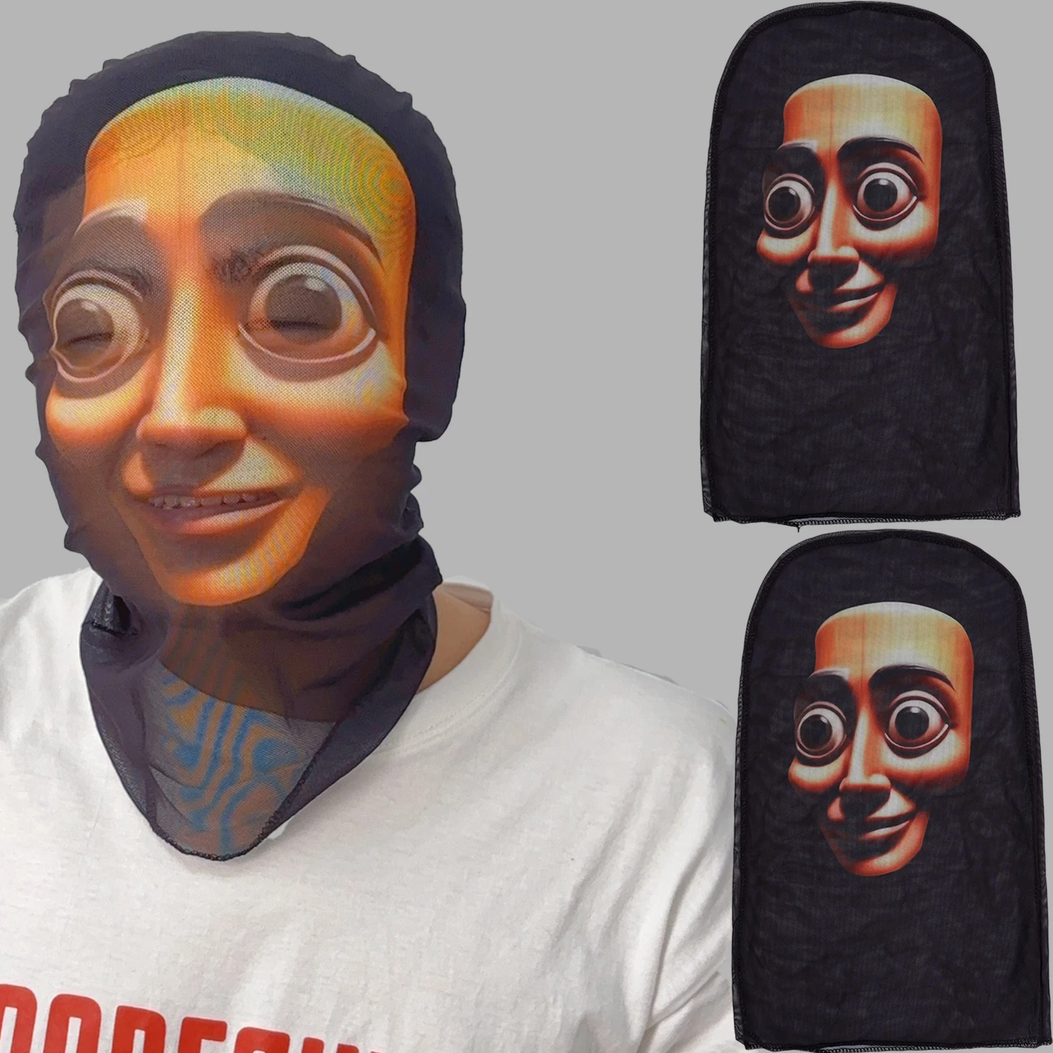 New 3D Printed Full Face Mask TungTungTung Sahur Mesh Mask Men's Party Supplies Hilarious Props